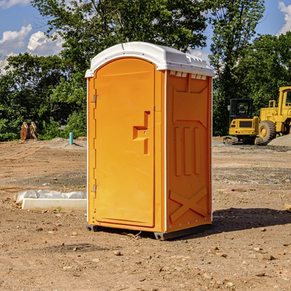 how often are the porta potties cleaned and serviced during a rental period in Rainbow Lake